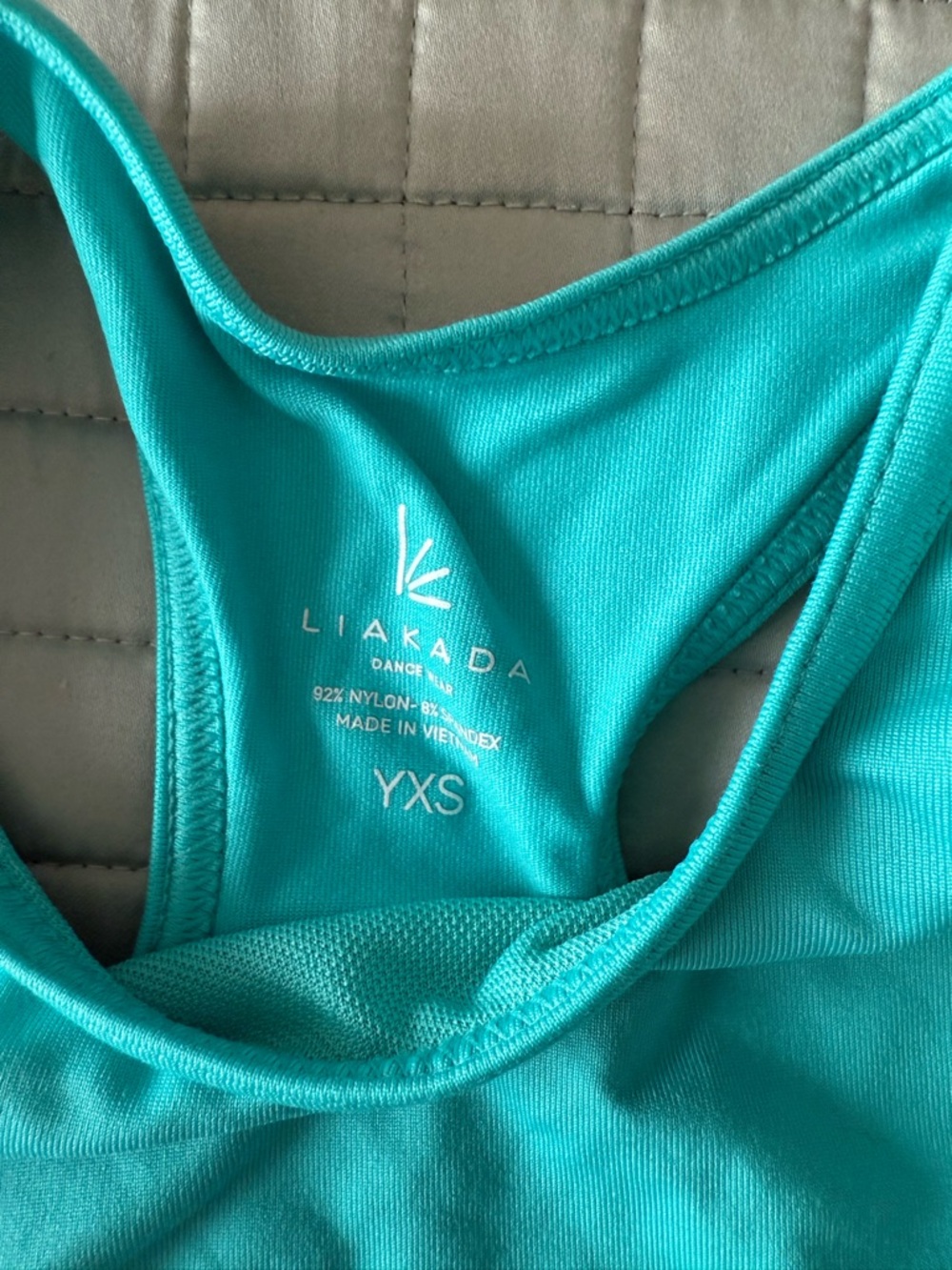 Girls Turquoise Racerback Sports Bra - Picture 2 of 3